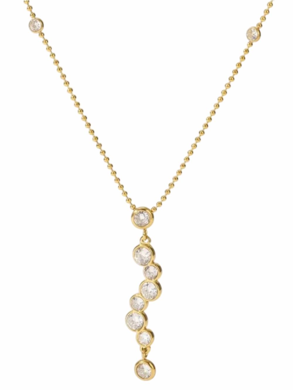 Drop Stone Pendant Necklace NWT Gold Plated PVD Coated